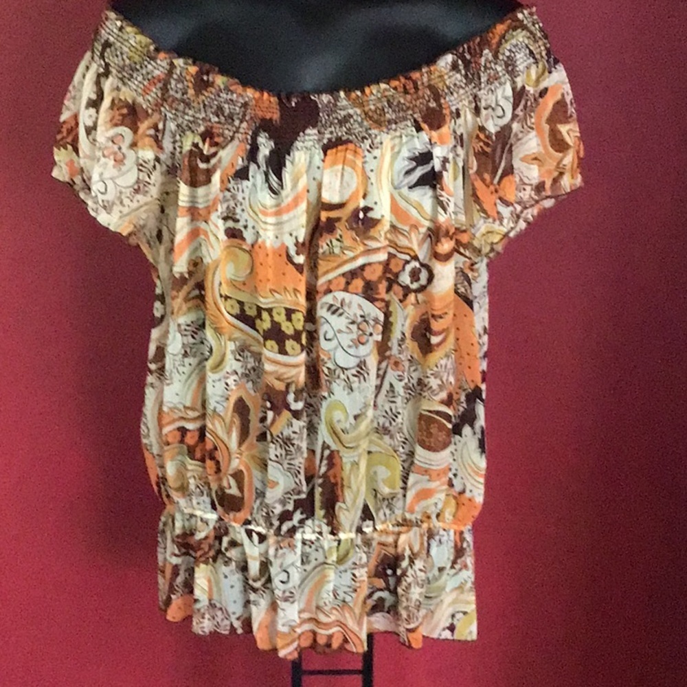 BLOOMING ROSE OFF SHOULDER TOP SIZE3X - Picture 2 of 3